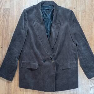 ZARA Woman Chocolate Corduroy Blazer – Artsy Professor Energy 🍫📚